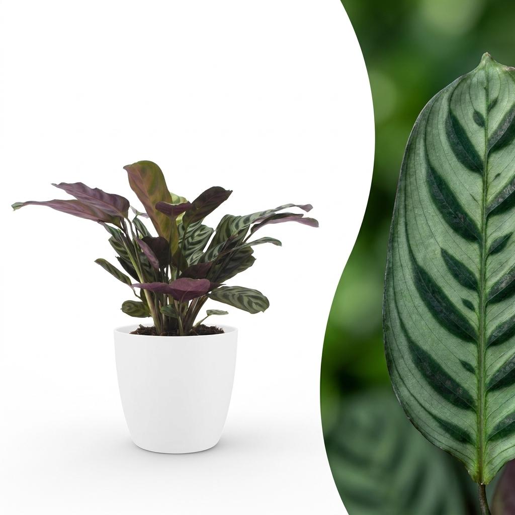 Ctenanthe Burle Marxii - incl. Elho Potter - wit - Ø12cm - ↕30cm