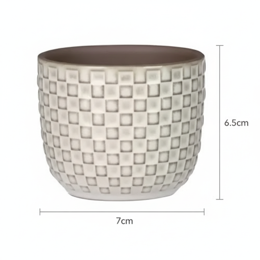 Pot Mini relief - wit - Ø7cm