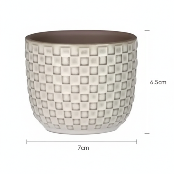 Pot Mini relief - wit - Ø7cm